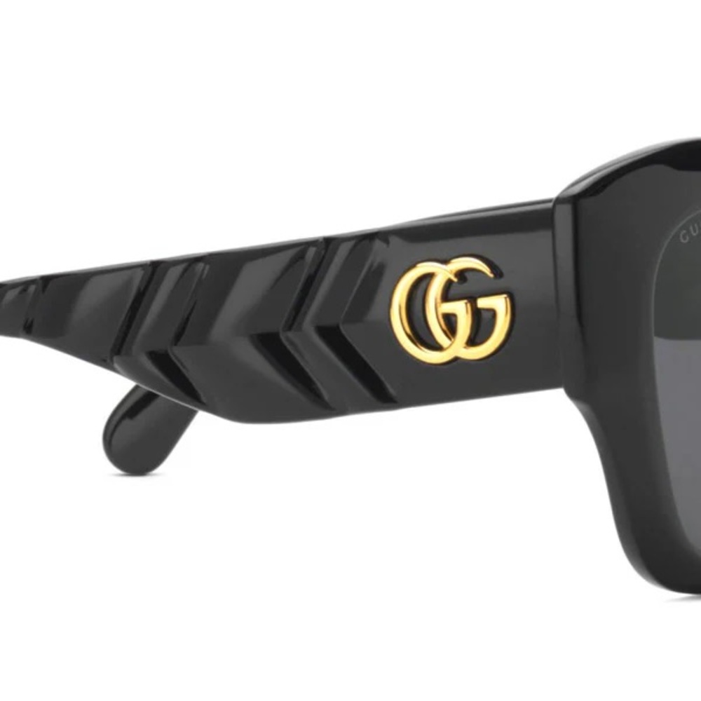 Gucci GG0808S 001 Butterfly Designer Oversized Women's Sunglasses Black Tinted - Picture 2 of 9